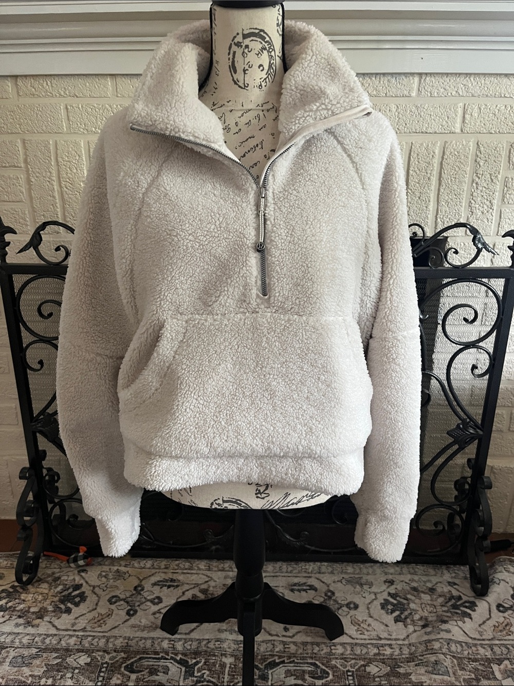 LULULEMON ATHLETICA Plush Half-Zip Sherpa Pullover in Cream